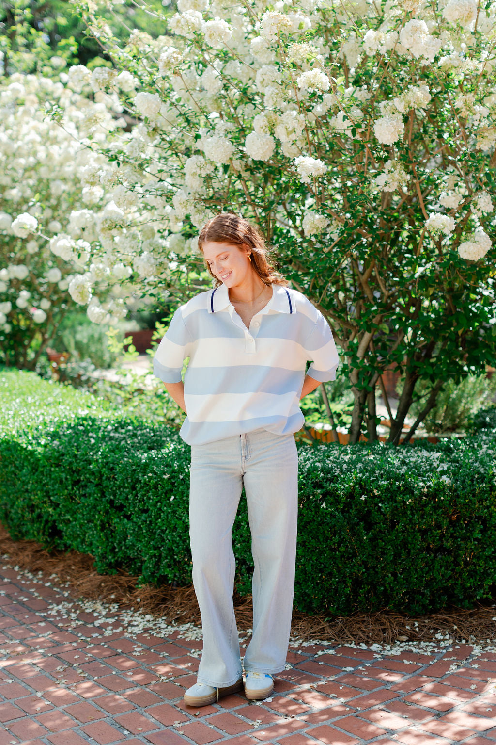 Oversized Striped Polo Top