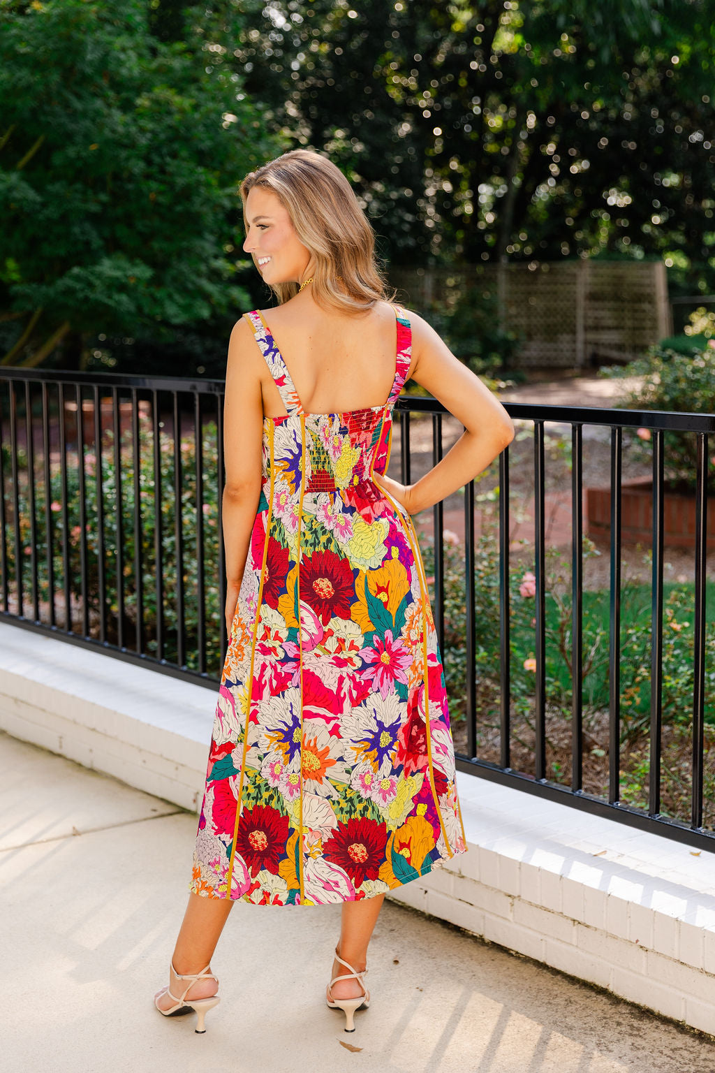 Floral Tiered Midi Dress