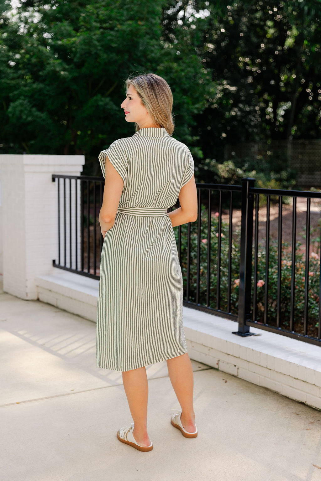 Button Up Striped Dress
