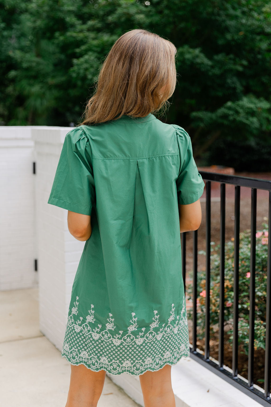 Scallop Embroidered Hem Mini Dress