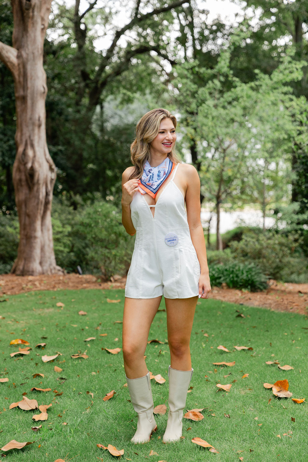 Open Back Denim Romper