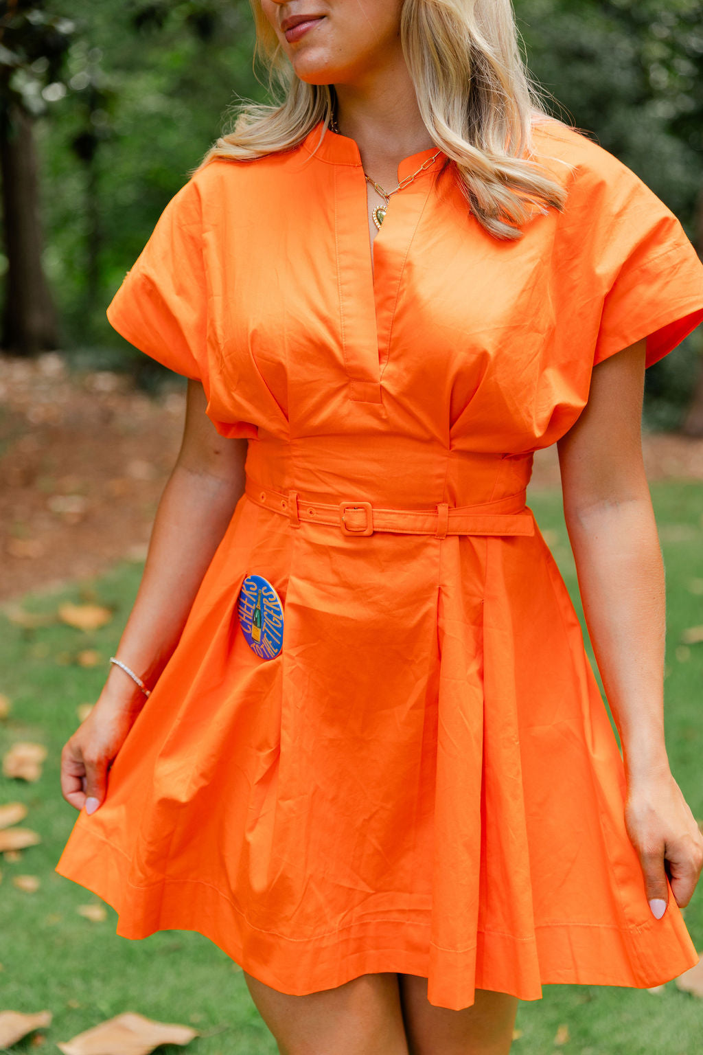 Belted Pleated Dress