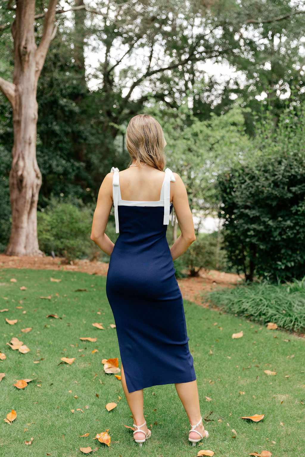 Tie Strap Sweater Midi Dress