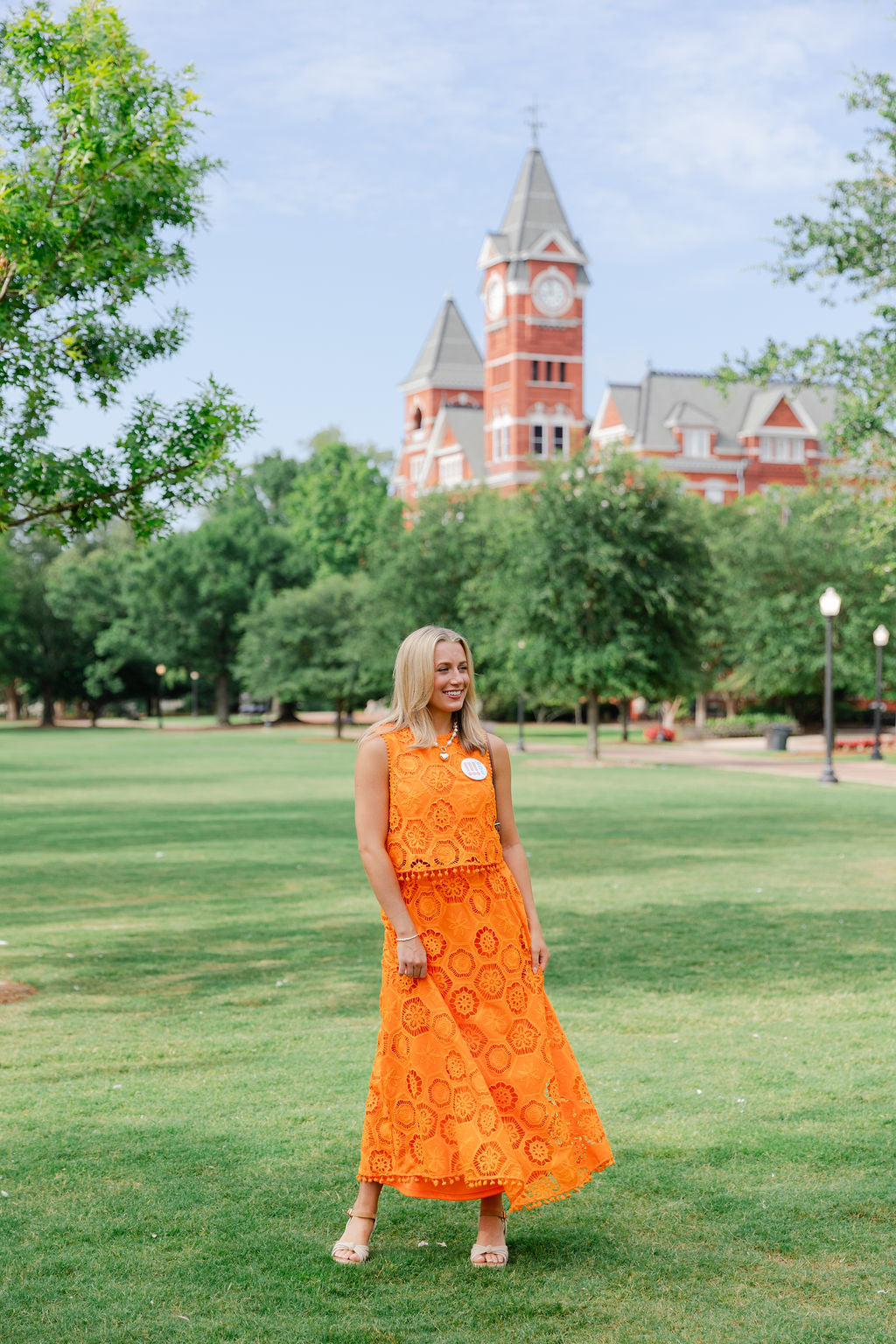 Ball Trim Maxi Skirt