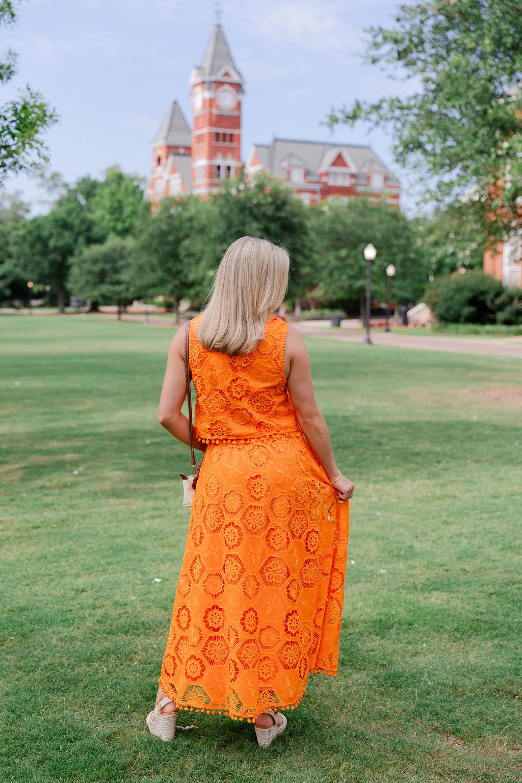 Ball Trim Maxi Skirt