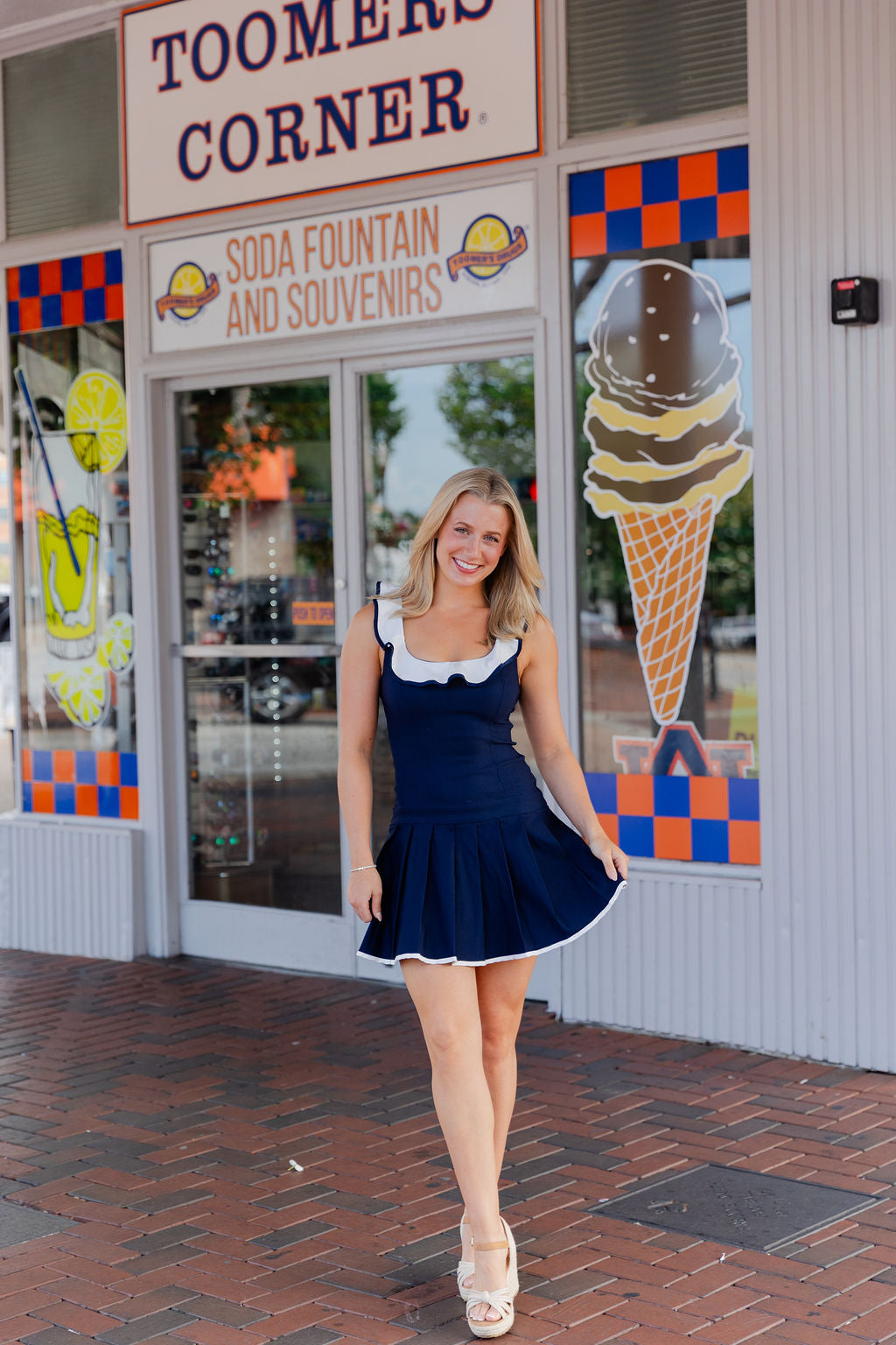 Drop Waist Pleated Mini Dress