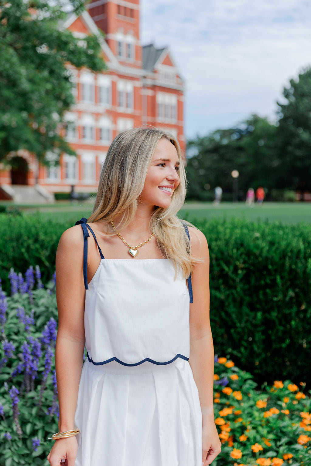 Double Scallop Hem Midi Dress