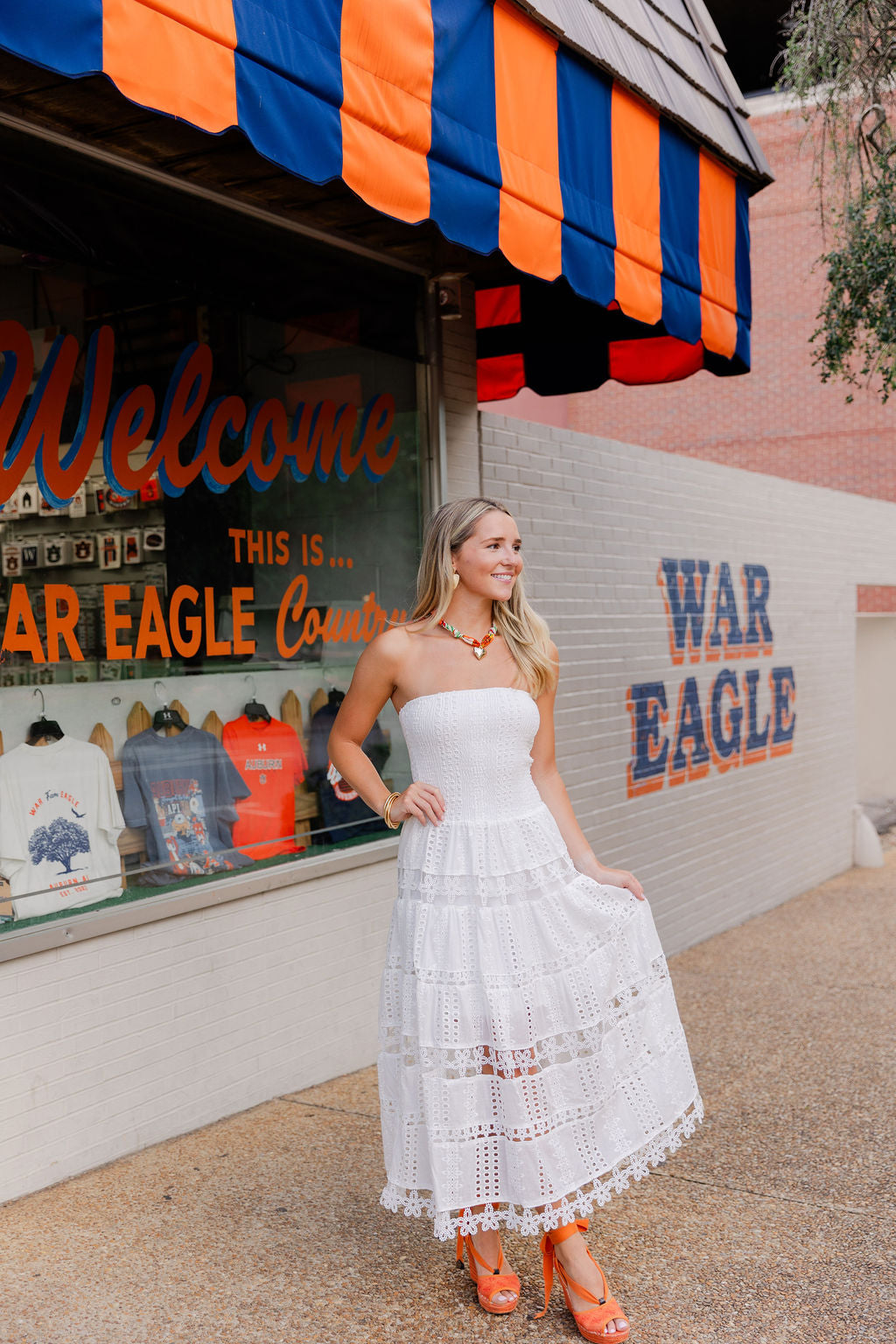 Eyelet Strapless Dress