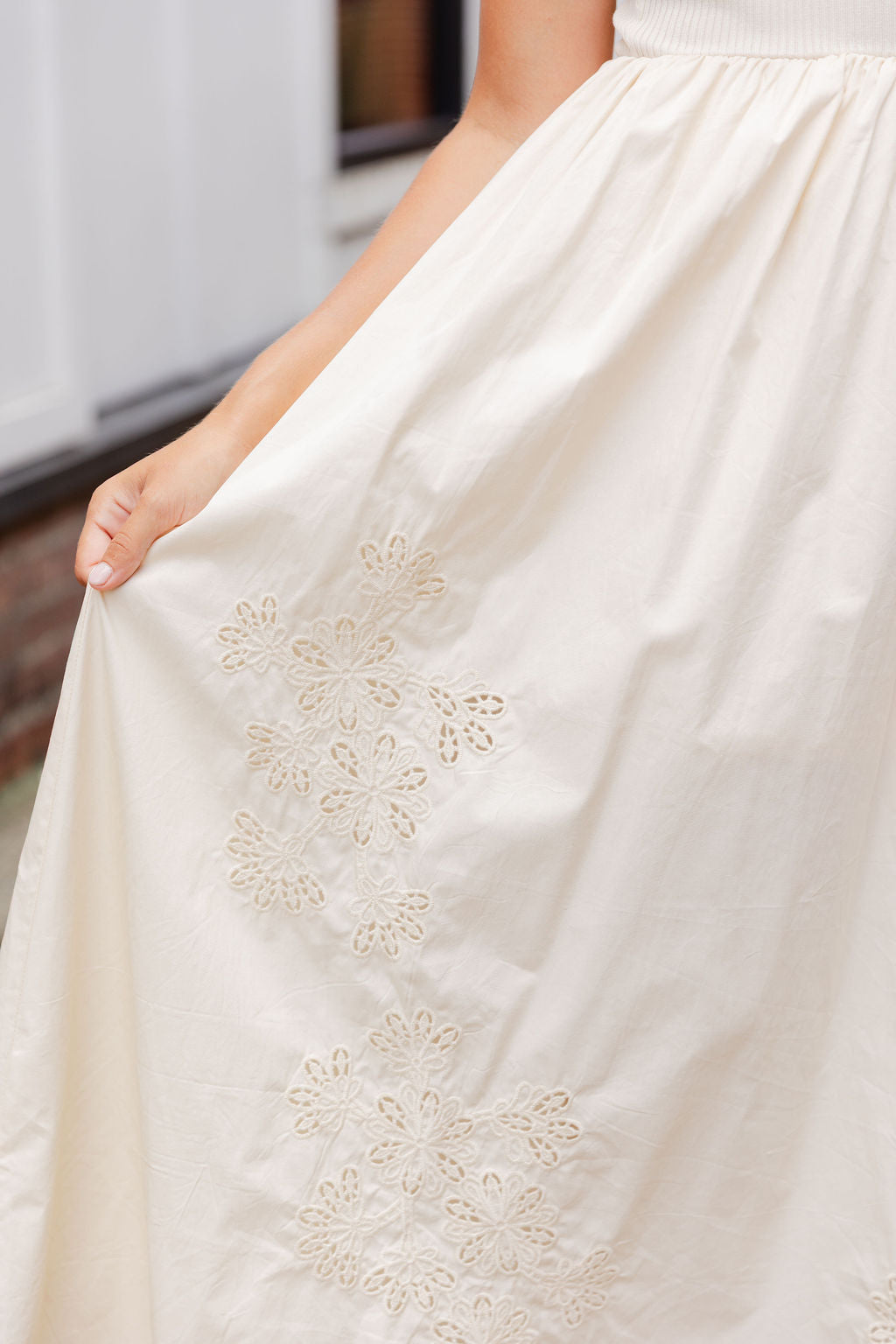 Sweater Top Eyelet Detail Dress