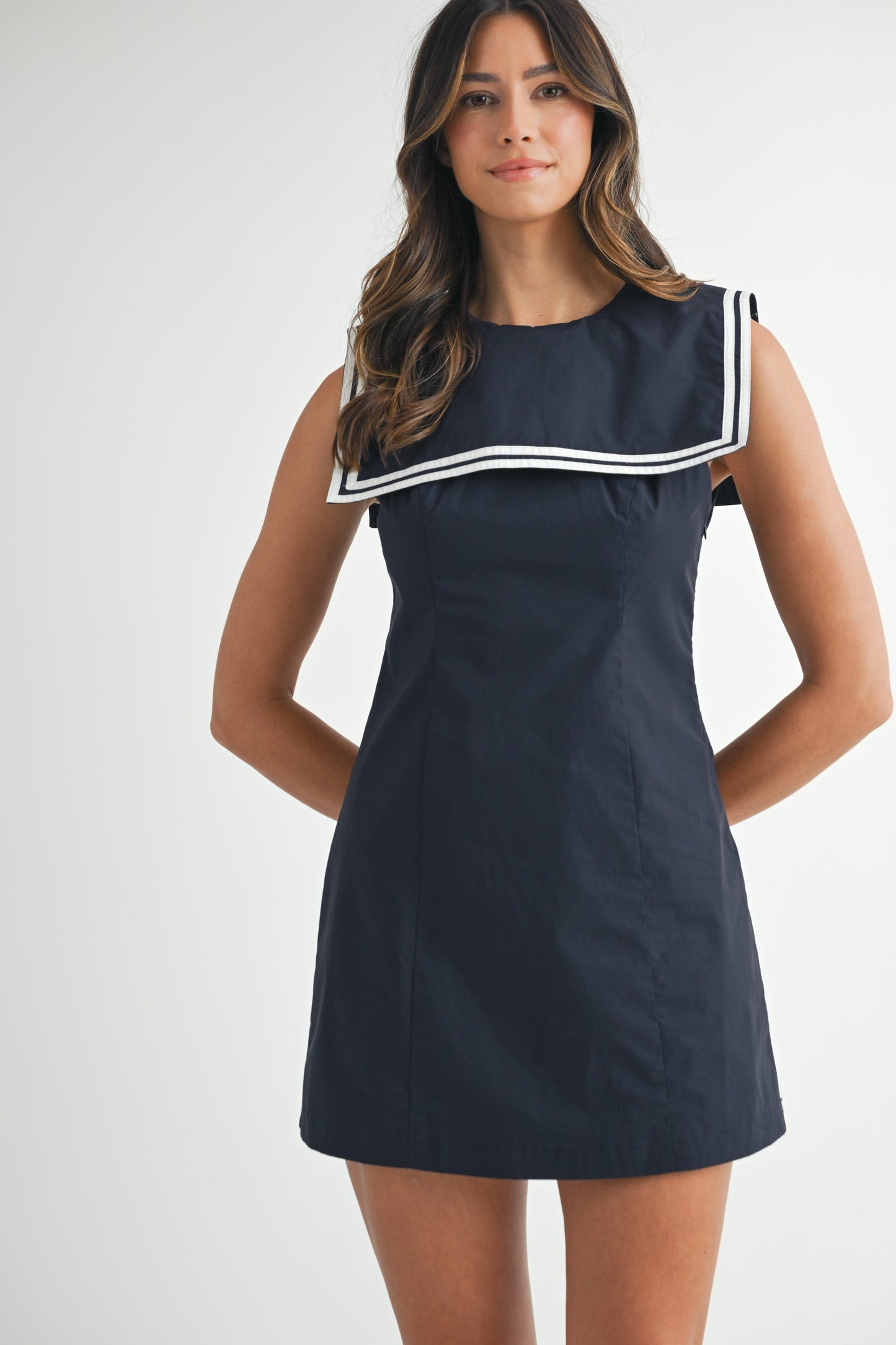 Square Sailor Collar Mini Dress