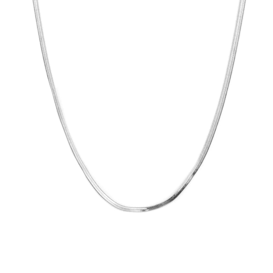 SILVER 1/8 IN HERRINGBONE CHAIN NECKLACE