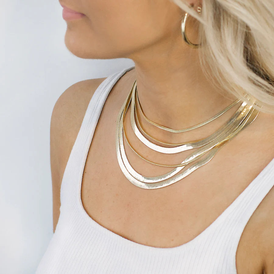 SILVER 1/8 IN HERRINGBONE CHAIN NECKLACE