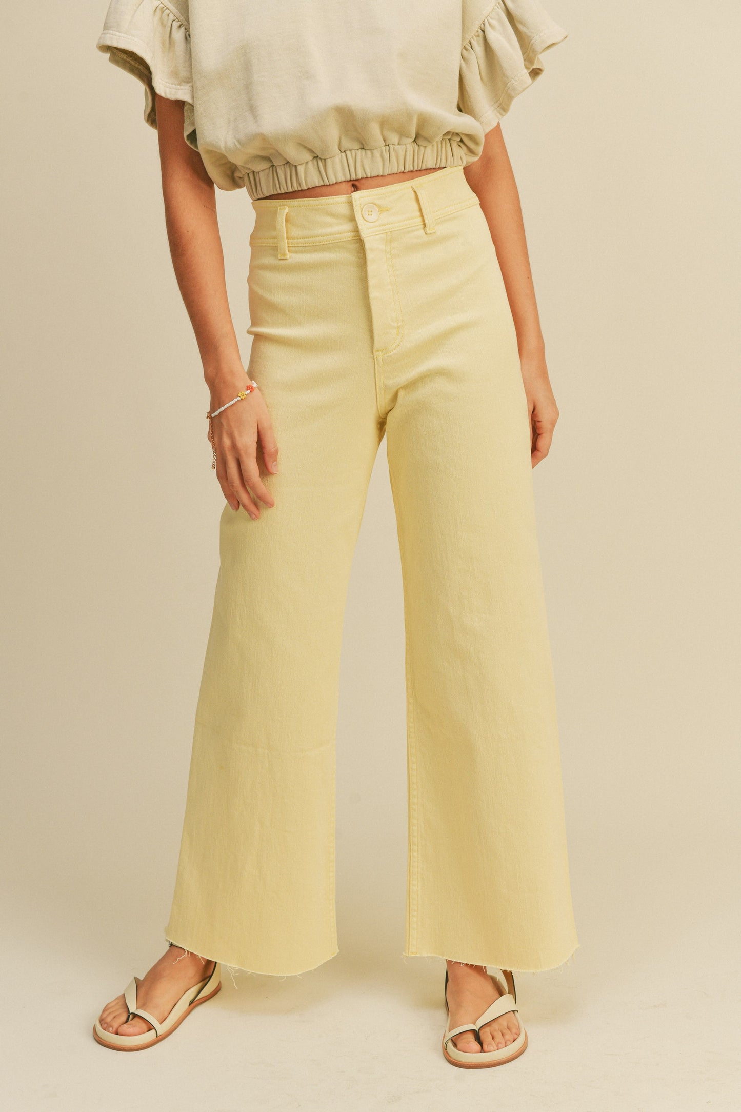 Straight Wide Leg Denim Pant