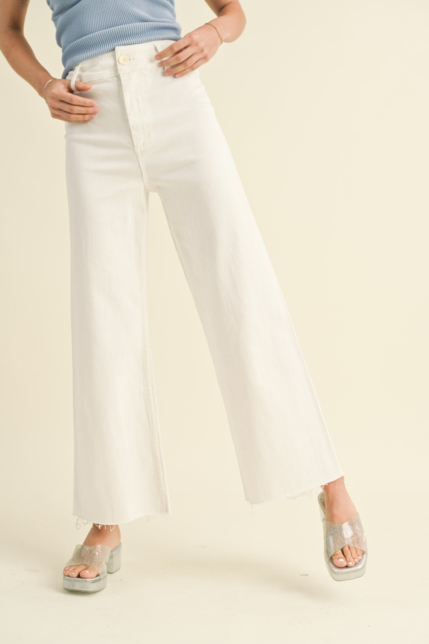 Straight Wide Leg Denim Pant