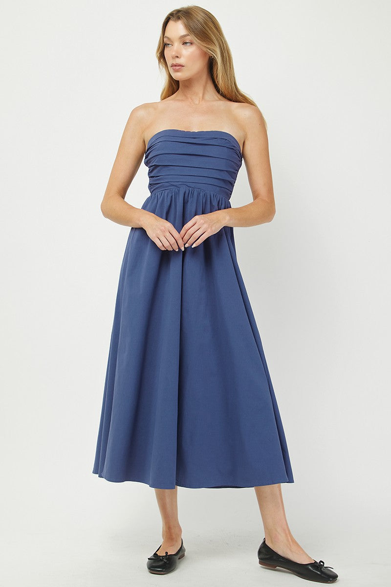 Ruched Tube Maxi Dress