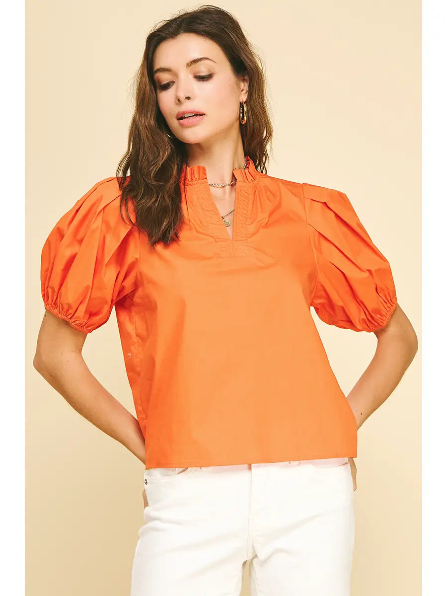 Short Sleeve V Neck Top