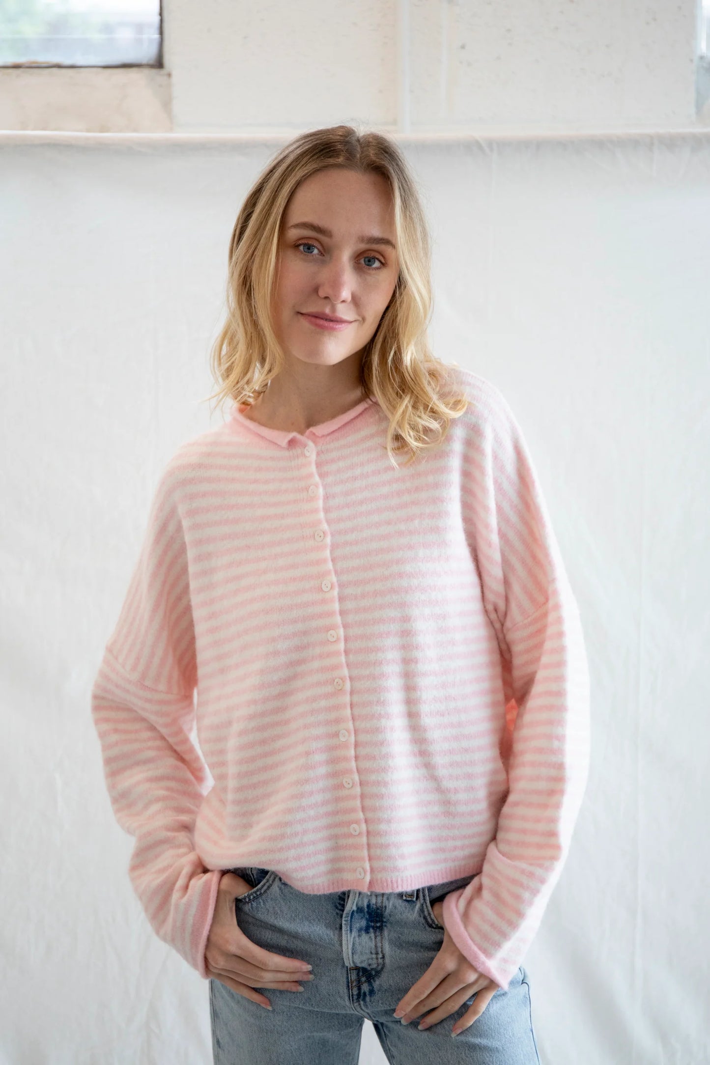 Pink Mini Stripe Piper Cardigan