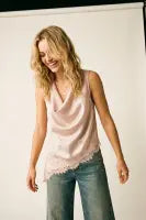 Satin Draped Asymmetric Top