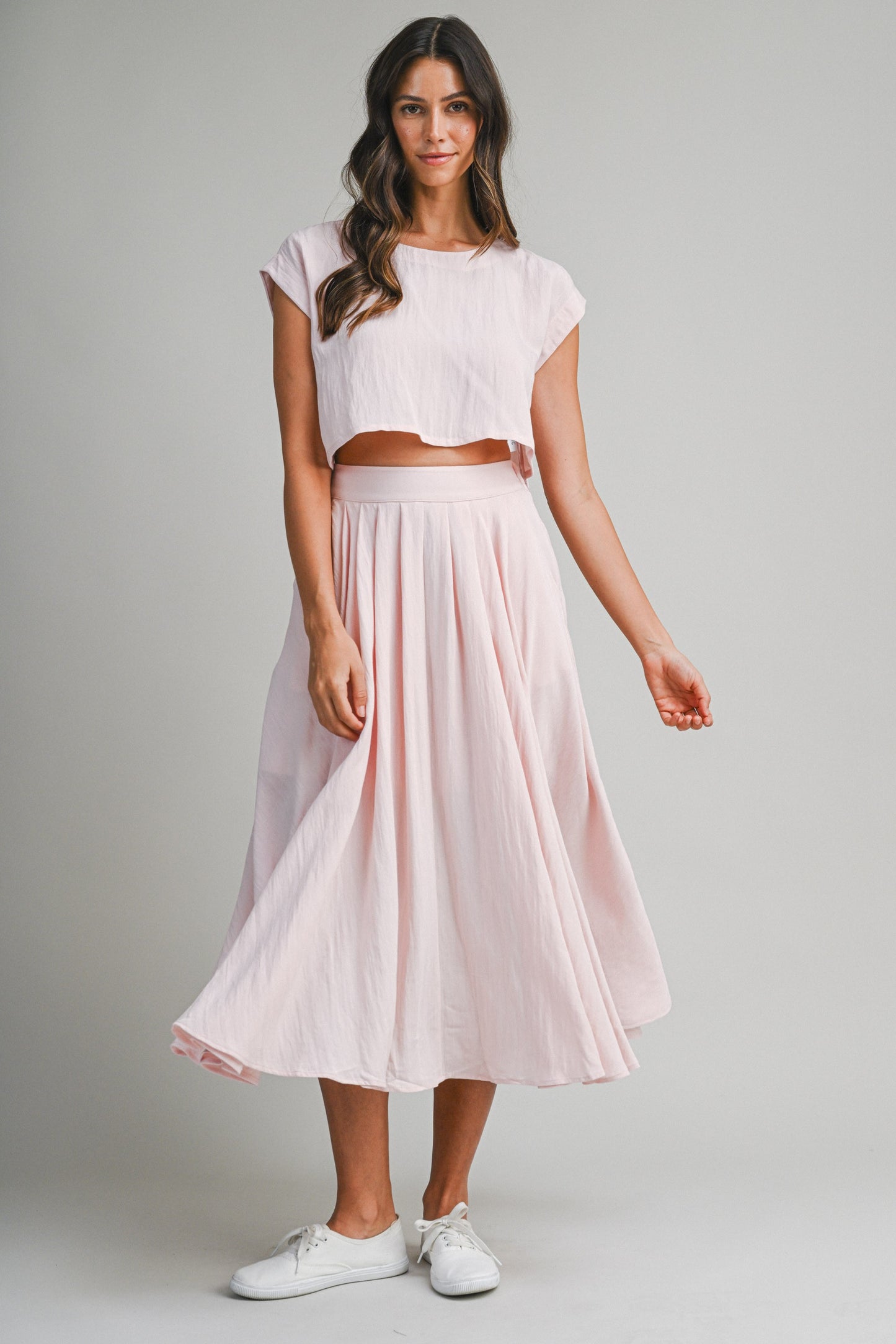 Crop Top & Midi Skirt Set