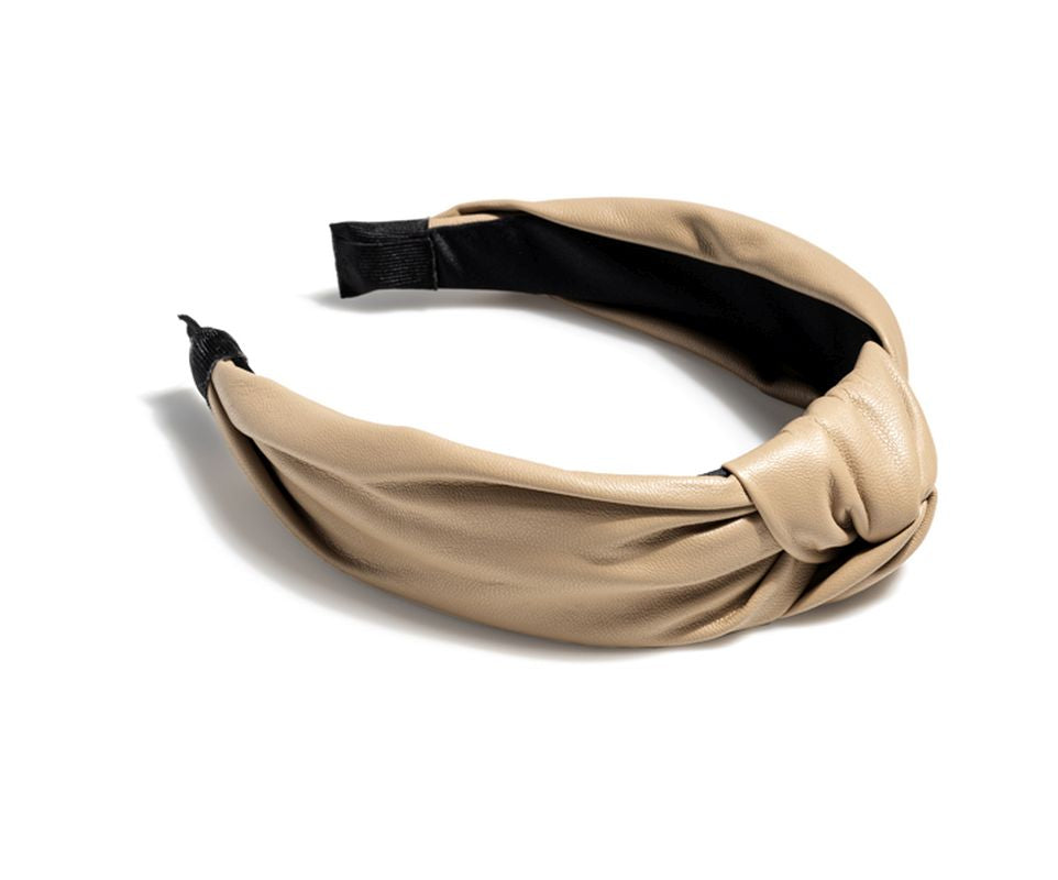 KNOTTED FAUX LEATHER HEADBAND