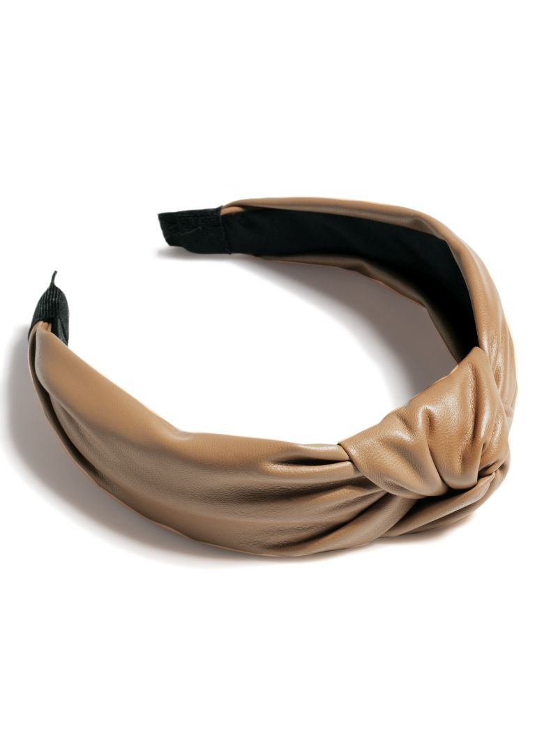 KNOTTED FAUX LEATHER HEADBAND