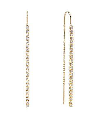 CZ Chain Threaded Earrings