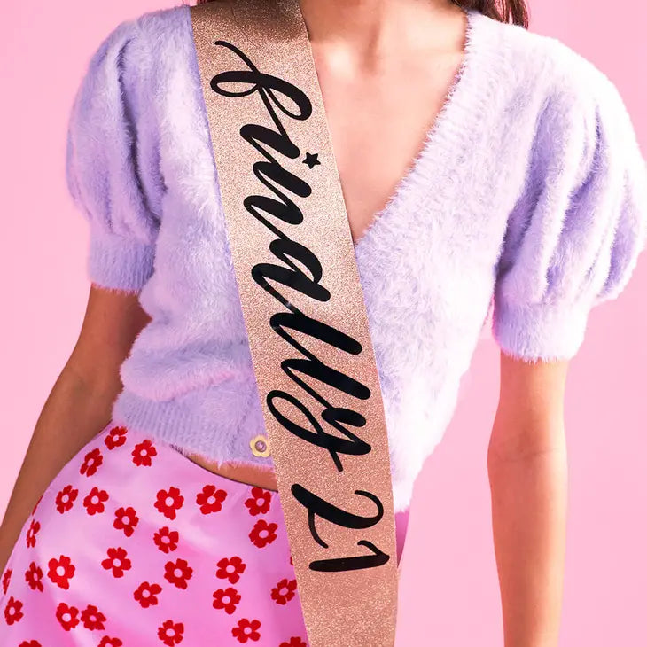 21ST BDAY ROSE GOLD SASH