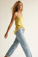 Lace Trim Satin Top