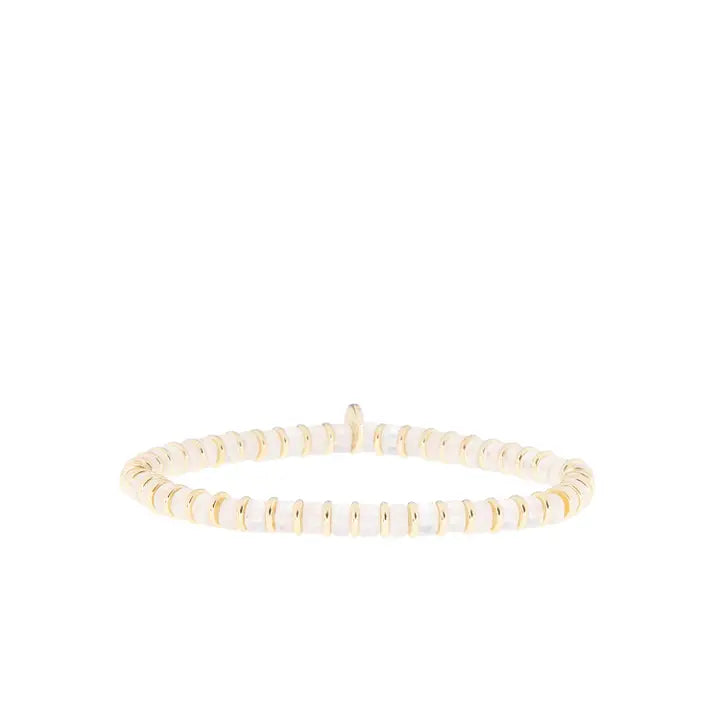 DISC/GOLD HEISHI STRETCH BRACELETT