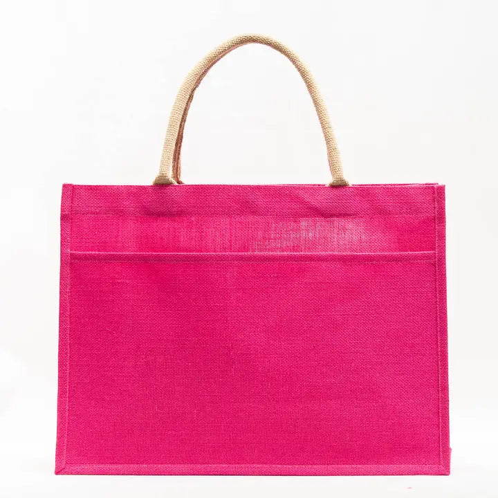JUTE POCKET TOTE