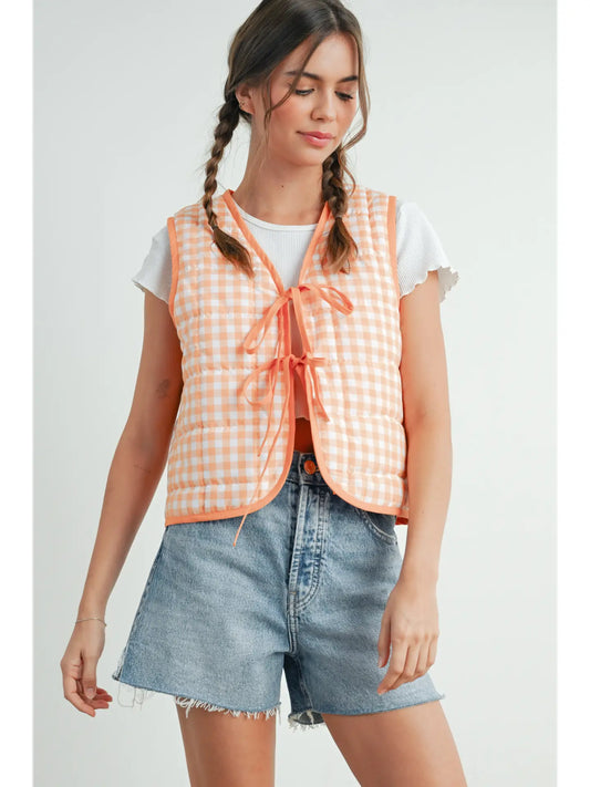 Plaid Puffer Vest
