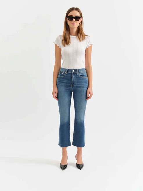 Shy Girl High Rise Crop Flare Jean