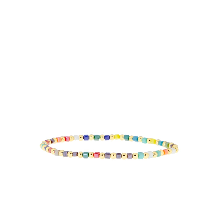 Square and Gold Ball Beaded Bracelet