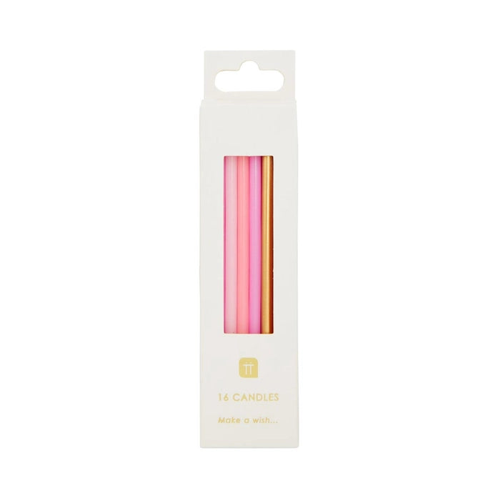 ROSE PINK & GOLD BIRTHDAY CANDLES