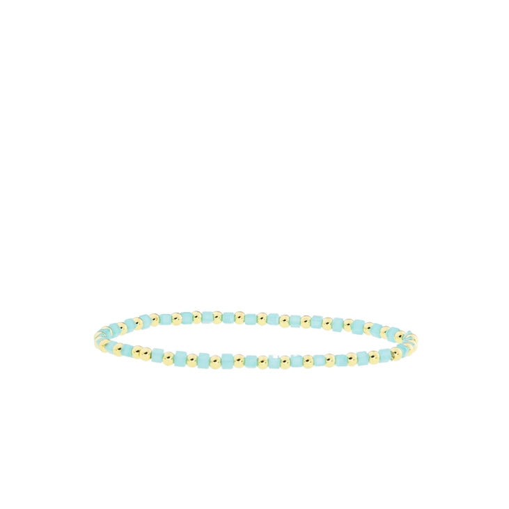 Square and Gold Ball Beaded Bracelet