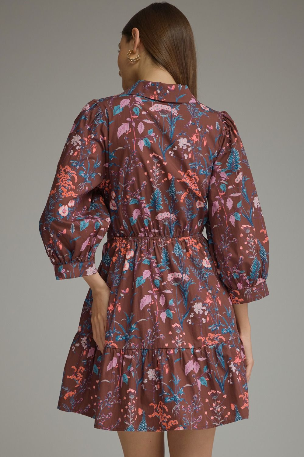 Floral Balloon Sleeve Mini Dress