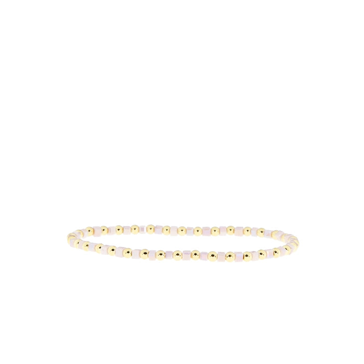 Square and Gold Ball Beaded Bracelet