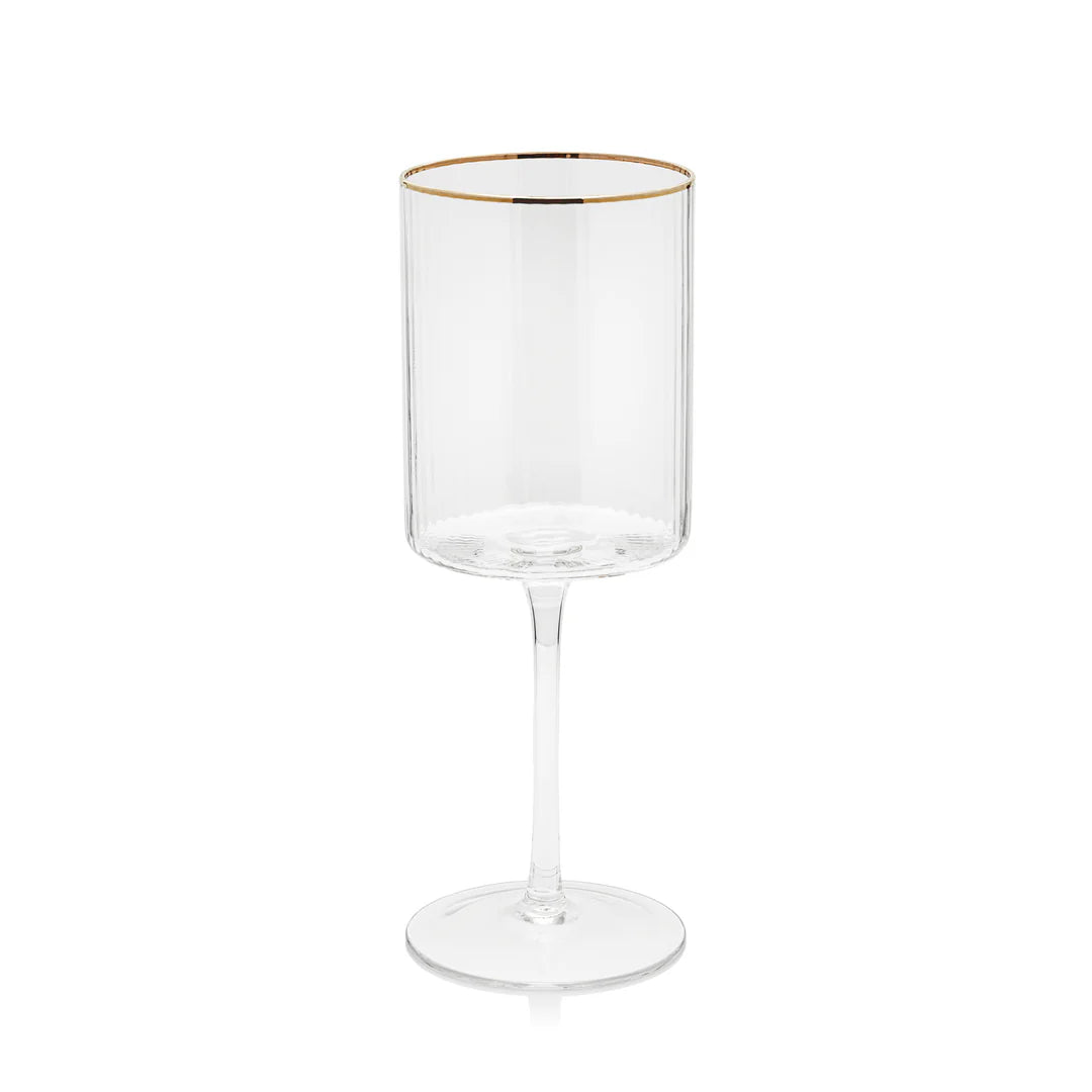 Optic Gold Rim Wine Glass