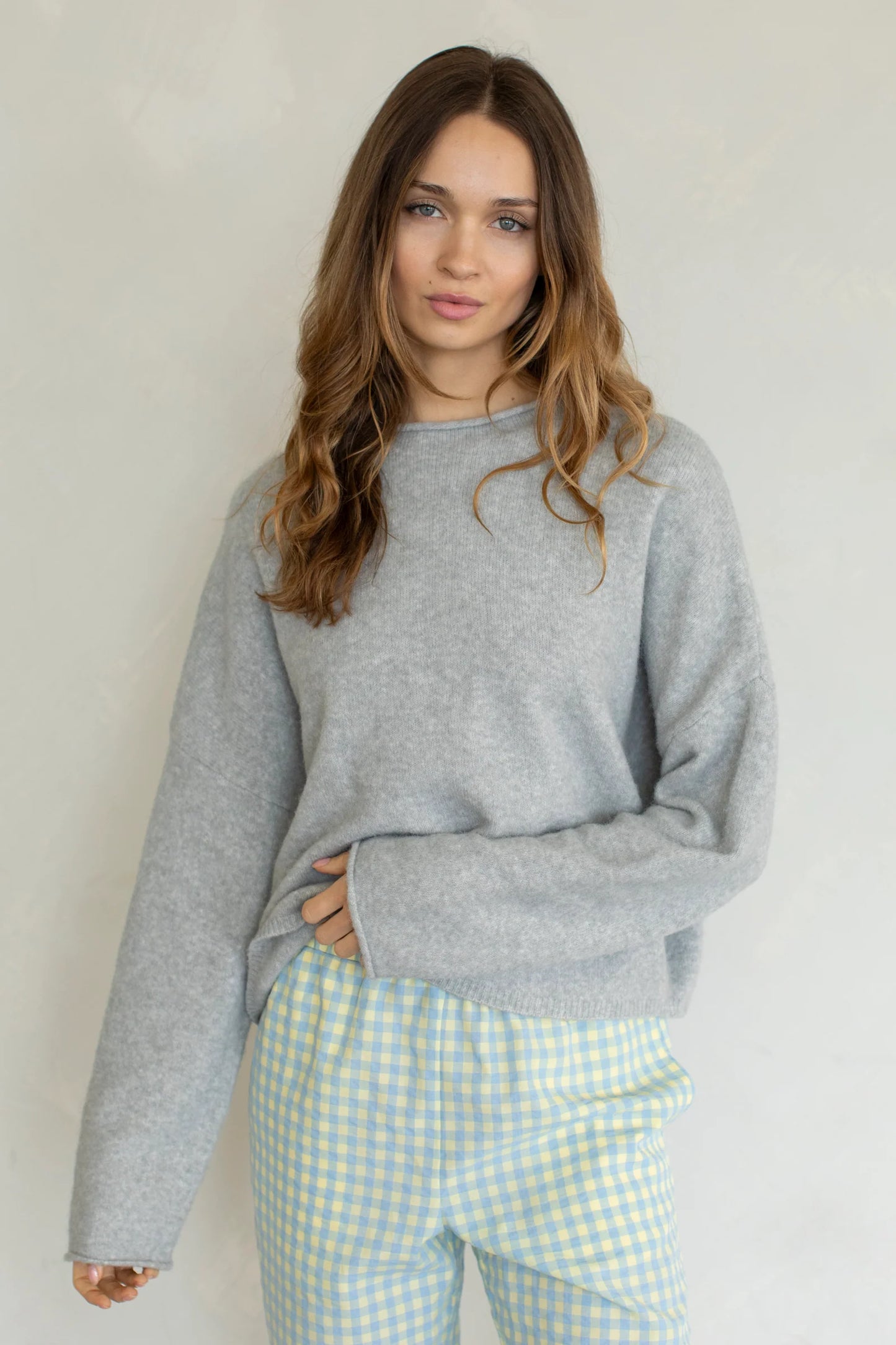 Light Gray Piper Pullover