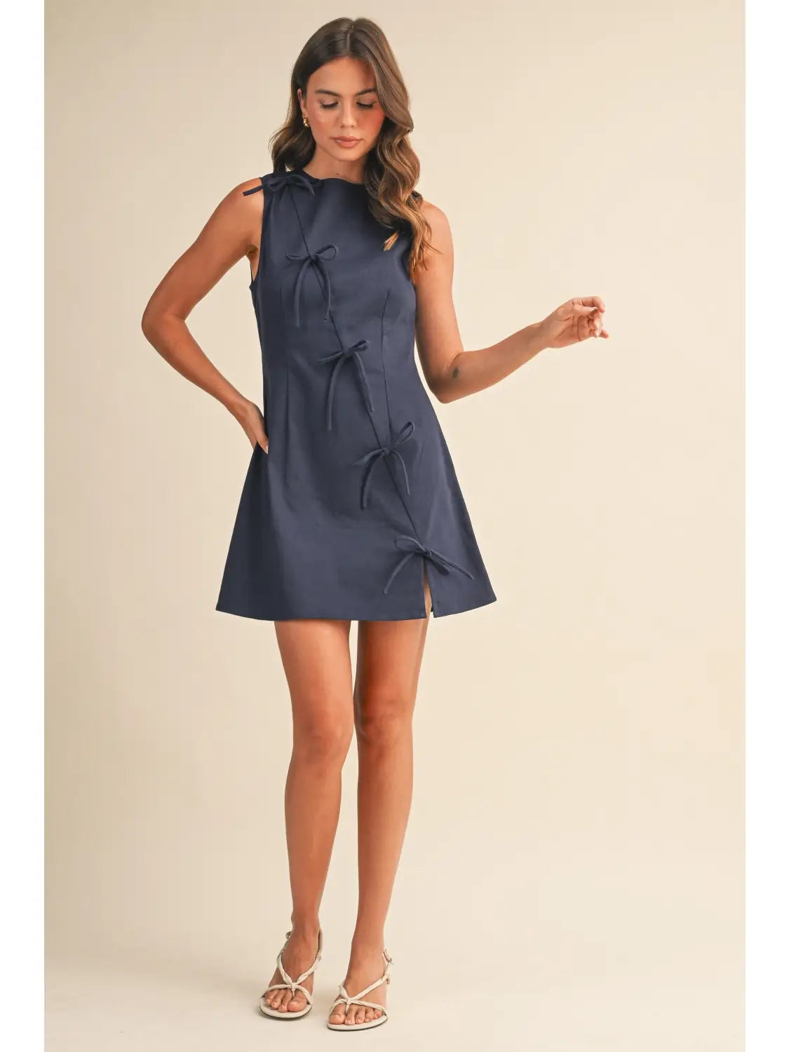 Ribbon Twill Mini Dress