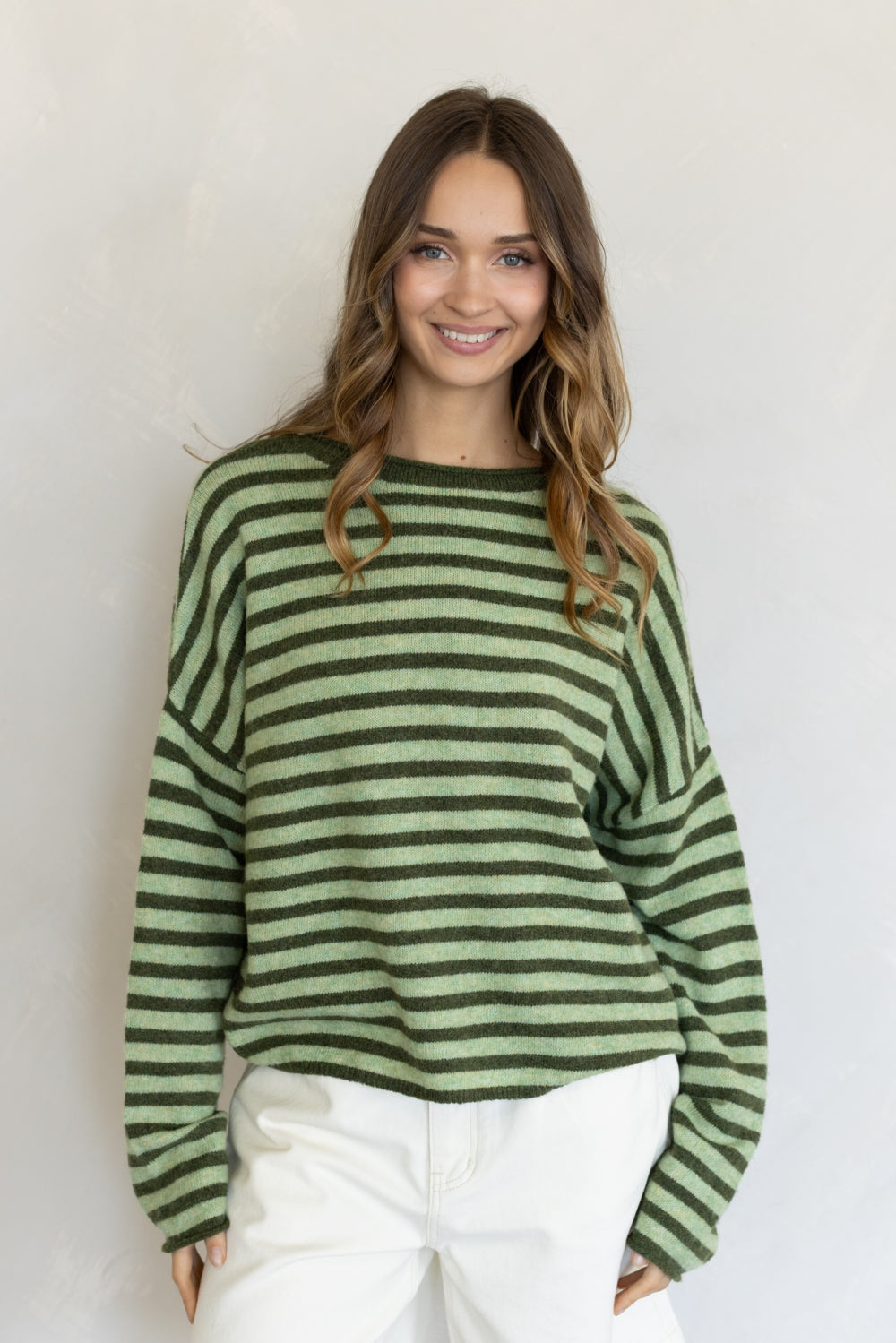 Olive Combo Stripe Piper Pullover