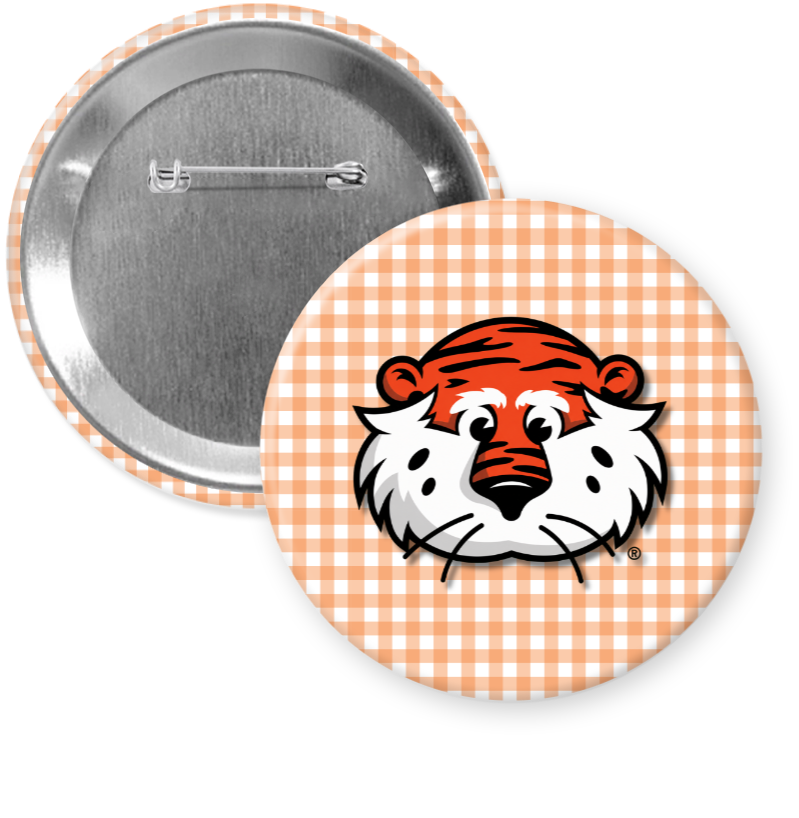 Gingham Aubie Gameday Button