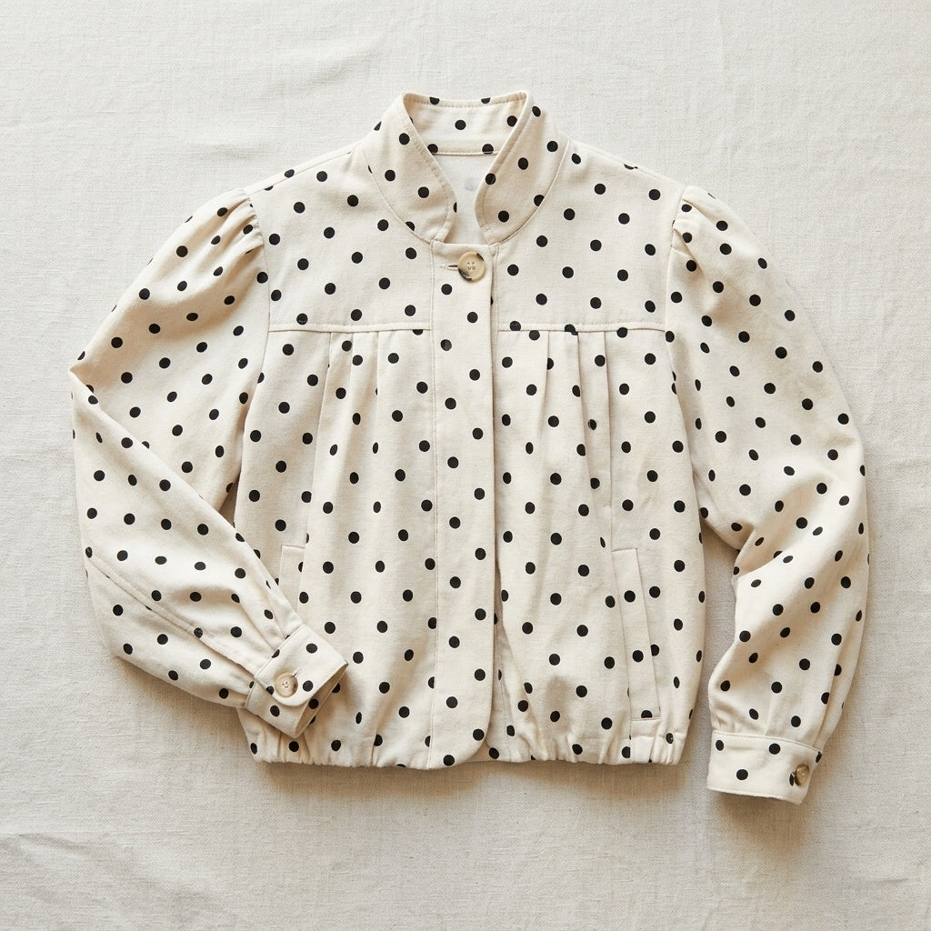 Polka Dot Jacket with Side Pockets