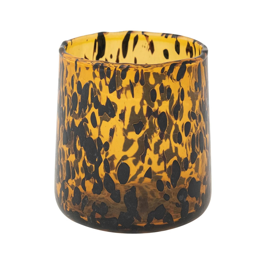 Tortoise Confetti Drinking Glass