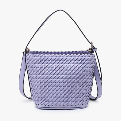 Emerson Diagonal Woven Bucket Bag w/ Crossbody Strap