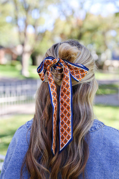 The Sideline Scarf™ - Navy & Orange