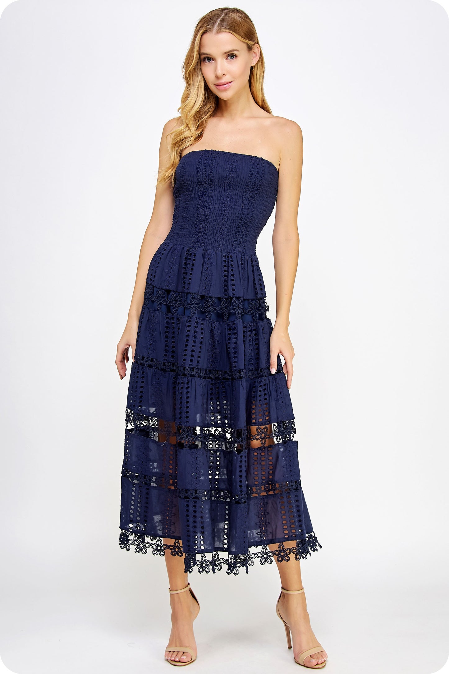 Eyelet Lace Tube Dress