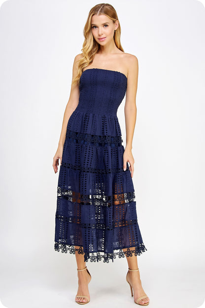 Eyelet Lace Tube Dress