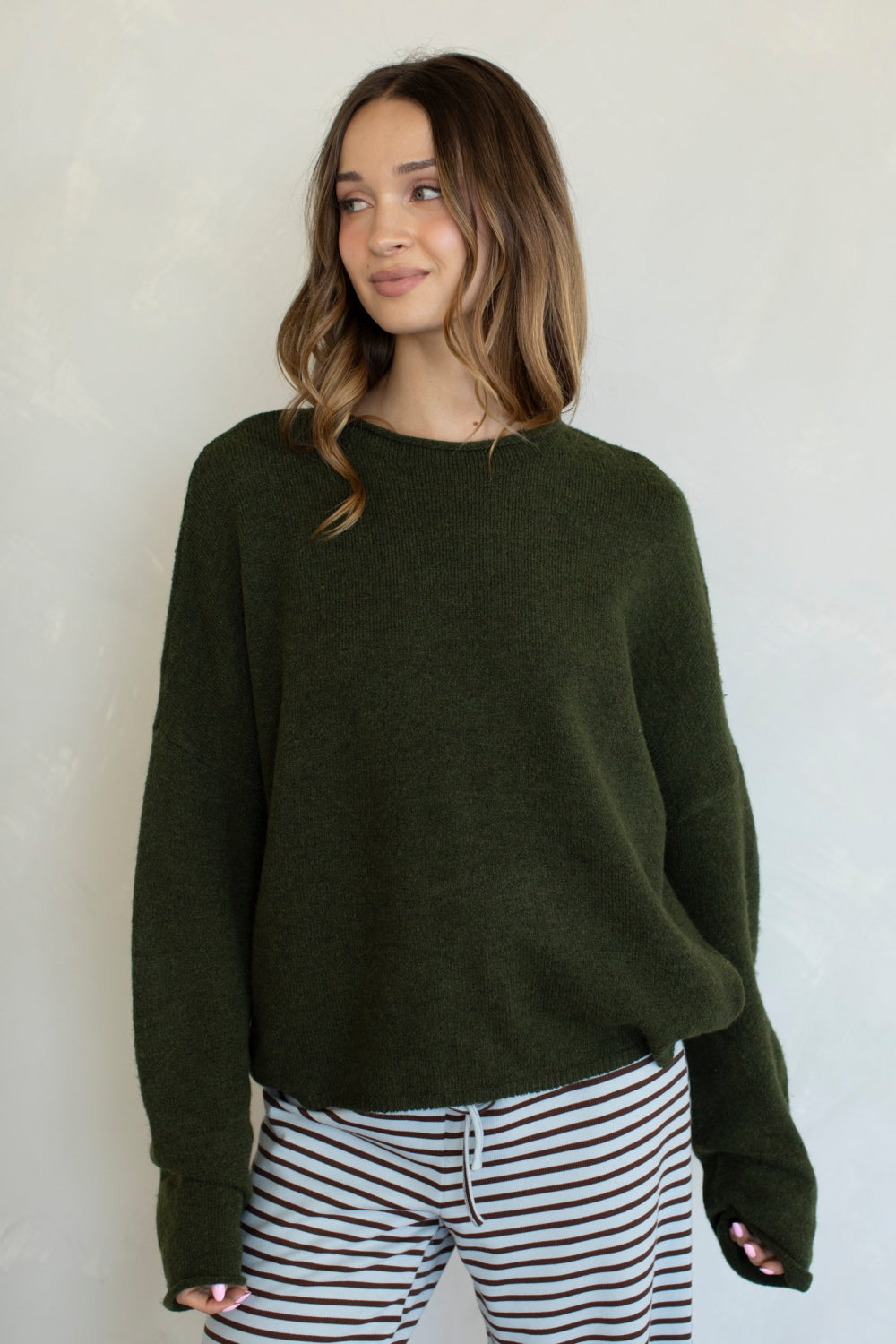 Olive Piper Pullover