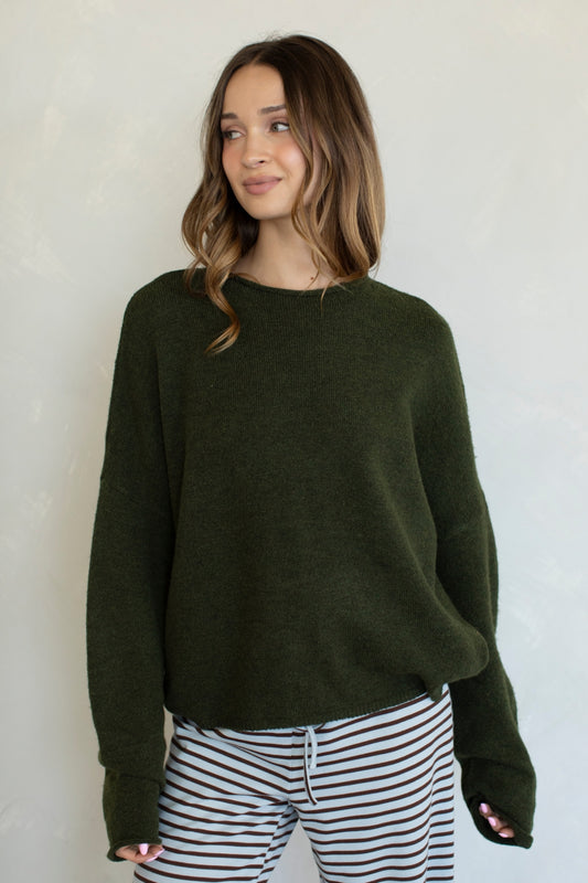 Olive Piper Pullover